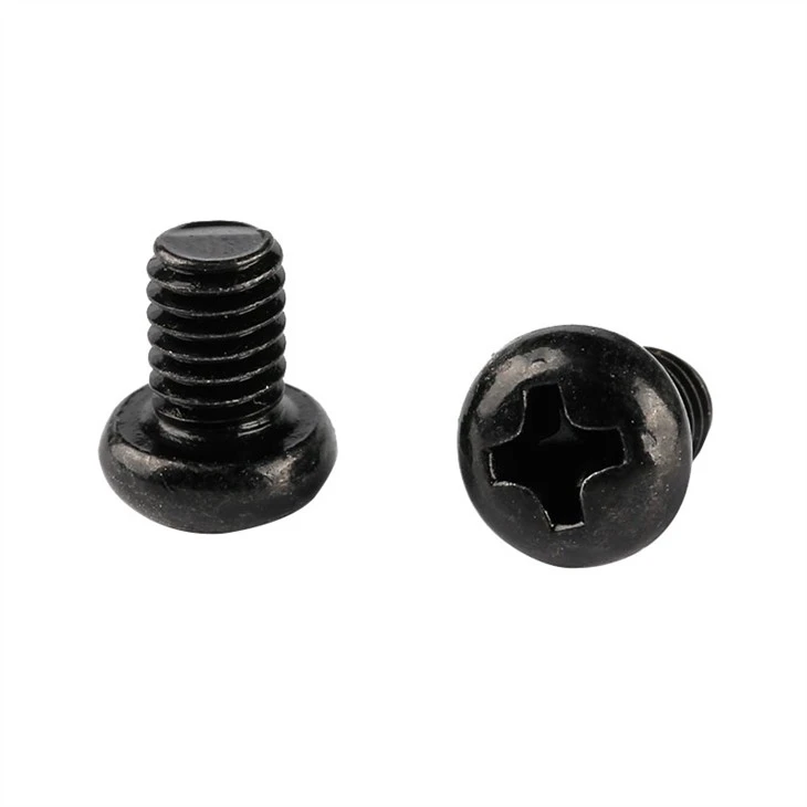 Skru kepala bulat hitam phillips kecil