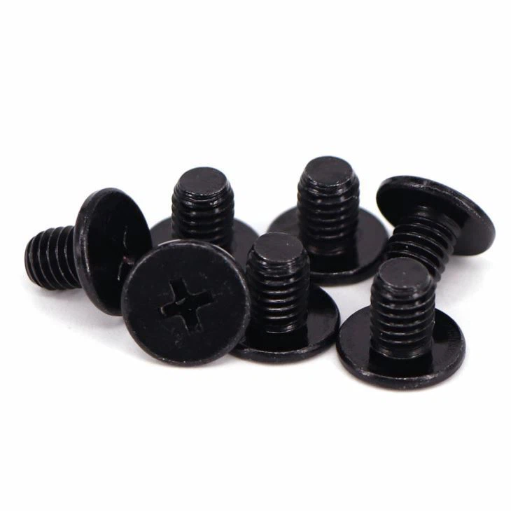 Black zinc plated cross recessed flat machine screw