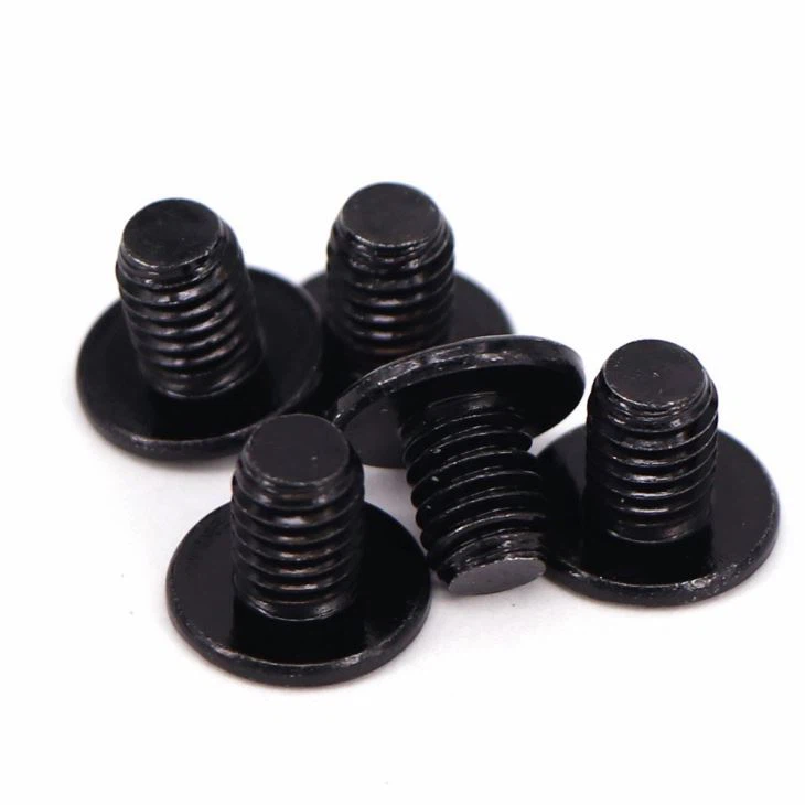 Black zinc plated cross recessed flat machine screw
