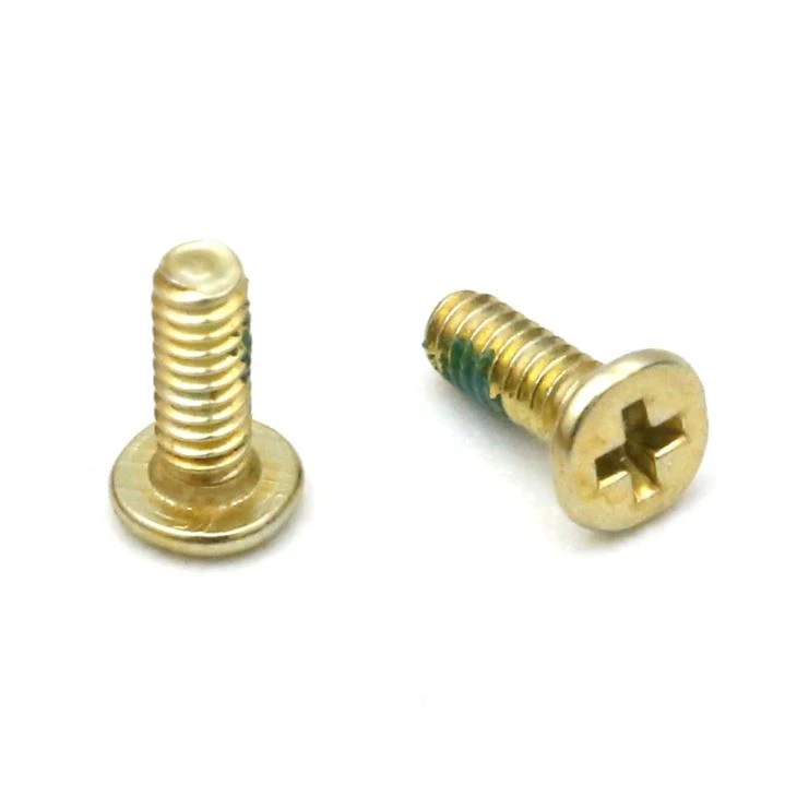 Gold zinc plated phillips flat machine screws for laptop
